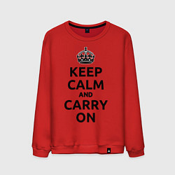 Свитшот хлопковый мужской Keep Calm & Carry On, цвет: красный