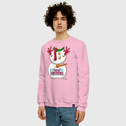 Свитшот хлопковый мужской Хочу снегурочку, цвет: светло-розовый — фото 2