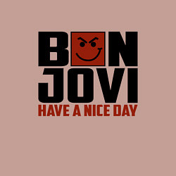 Свитшот хлопковый мужской Bon Jovi: Nice day, цвет: пыльно-розовый — фото 2