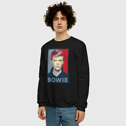 Свитшот хлопковый мужской Bowie Poster, цвет: черный — фото 2