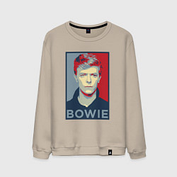 Свитшот хлопковый мужской Bowie Poster, цвет: миндальный