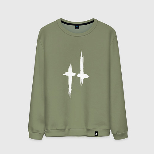 Мужской свитшот Hunt: Showdown White Logo / Авокадо – фото 1