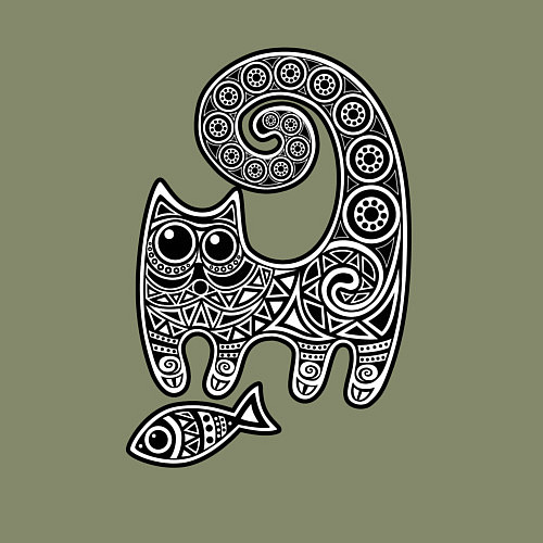 Мужской свитшот Кот3 / Авокадо – фото 3