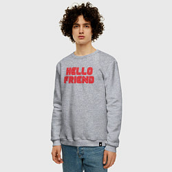 Свитшот хлопковый мужской Hello Friend, цвет: меланж — фото 2