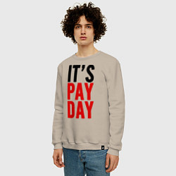 Свитшот хлопковый мужской It's pay day, цвет: миндальный — фото 2