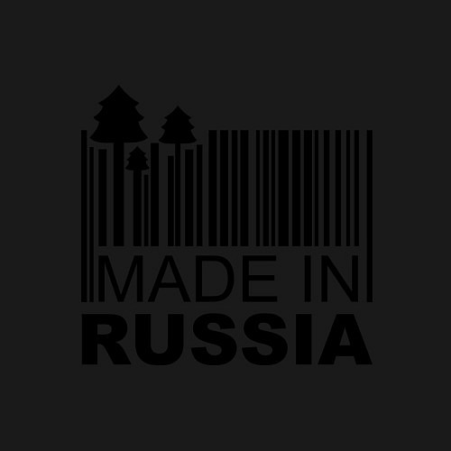 Мужской свитшот Made in Russia штрихкод / Черный – фото 3