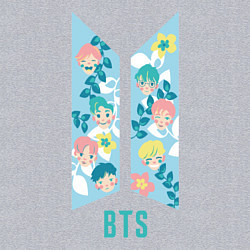 Свитшот хлопковый мужской BTS Army Floral, цвет: меланж — фото 2