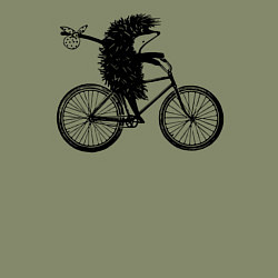 Свитшот хлопковый мужской Ежик на велосипеде, цвет: авокадо — фото 2