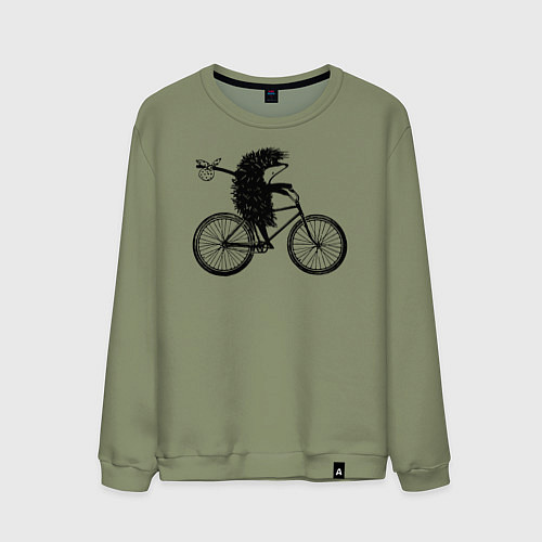 Мужской свитшот Ежик на велосипеде / Авокадо – фото 1