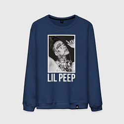 Свитшот хлопковый мужской Lil Peep: White Style, цвет: тёмно-синий