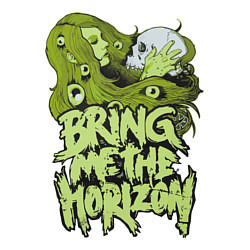 Свитшот хлопковый мужской Bring Me The Horizon: Green Girl, цвет: белый — фото 2