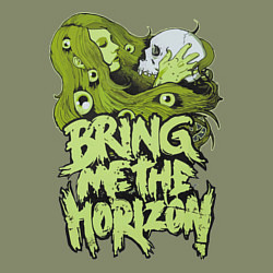 Свитшот хлопковый мужской Bring Me The Horizon: Green Girl, цвет: авокадо — фото 2