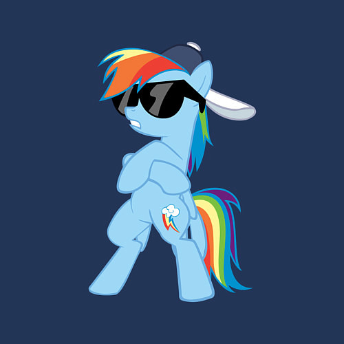 Мужской свитшот Крутая пони / Тёмно-синий – фото 3