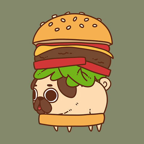 Мужской свитшот Мопс-бургер / Авокадо – фото 3