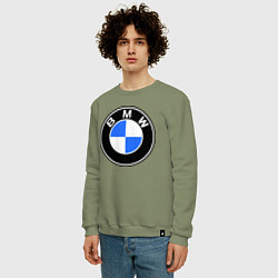 Свитшот хлопковый мужской Logo BMW, цвет: авокадо — фото 2