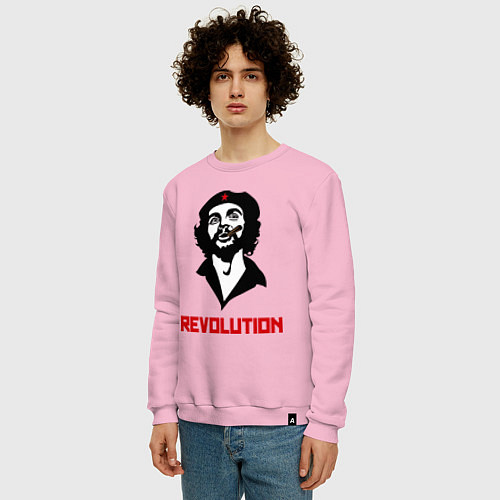 Мужской свитшот Che Guevara Revolution / Светло-розовый – фото 3