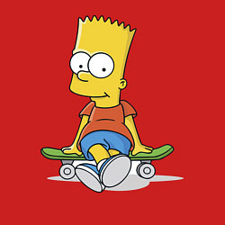 Свитшот хлопковый мужской Барт на скейте, цвет: красный — фото 2