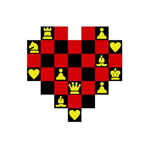 Мужской свитшот Шахматное сердце / Белый – фото 3