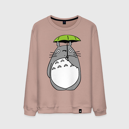 Мужской свитшот Totoro с зонтом / Пыльно-розовый – фото 1