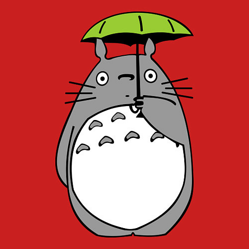 Мужской свитшот Totoro с зонтом / Красный – фото 3