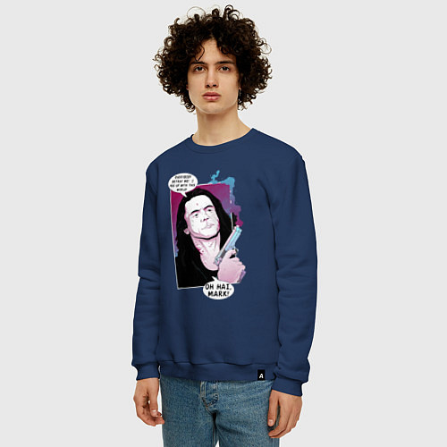 Мужской свитшот Томми Вайсо / Тёмно-синий – фото 3