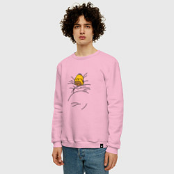 Свитшот хлопковый мужской Спящий Гомер, цвет: светло-розовый — фото 2