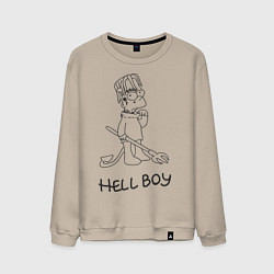 Свитшот хлопковый мужской Bart: Hell Boy, цвет: миндальный