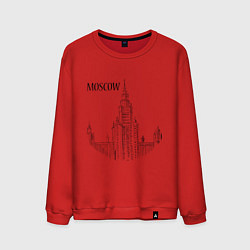 Свитшот хлопковый мужской Moscow MSU, цвет: красный