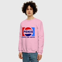 Свитшот хлопковый мужской Penis. Enjoy the taste, цвет: светло-розовый — фото 2