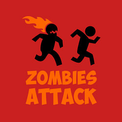 Свитшот хлопковый мужской Zombies Attack, цвет: красный — фото 2