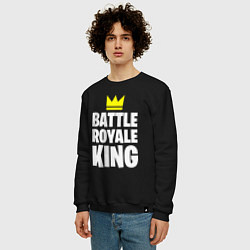 Свитшот хлопковый мужской Battle Royale King, цвет: черный — фото 2