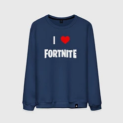 Свитшот хлопковый мужской I love Fortnite, цвет: тёмно-синий