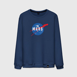 Свитшот хлопковый мужской Elon Musk: To Mars, цвет: тёмно-синий
