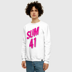 Свитшот хлопковый мужской Sum 41: Pink style, цвет: белый — фото 2
