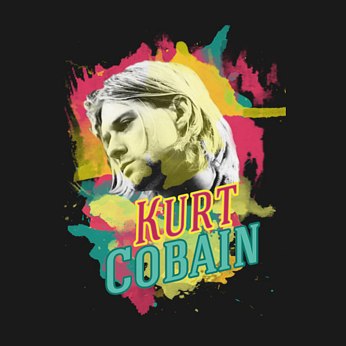 Мужской свитшот Kurt Cobain Paints / Черный – фото 3