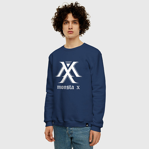 Мужской свитшот Monsta X / Тёмно-синий – фото 3