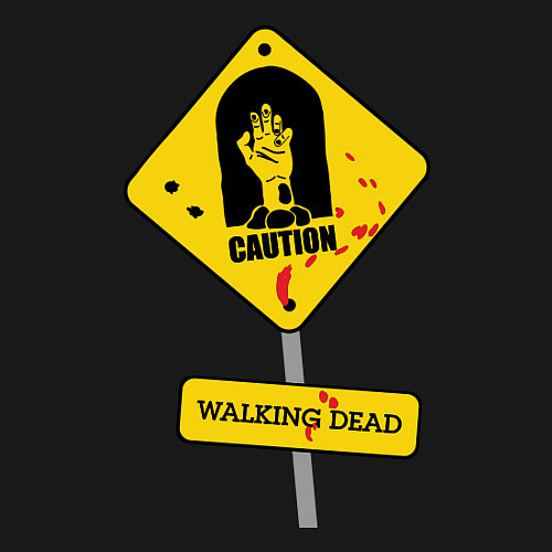 Мужской свитшот Caution: Walking dead / Черный – фото 3