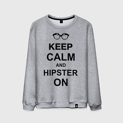 Свитшот хлопковый мужской Keep Calm & Hipster on, цвет: меланж