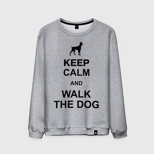 Мужской свитшот Keep Calm & Walk the dog / Меланж – фото 1