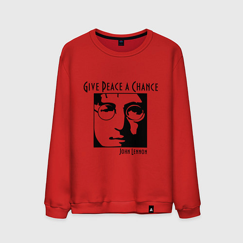 Мужской свитшот Give Peace a Chance / Красный – фото 1