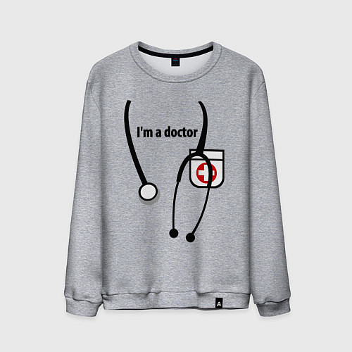 Мужской свитшот I m doctor / Меланж – фото 1