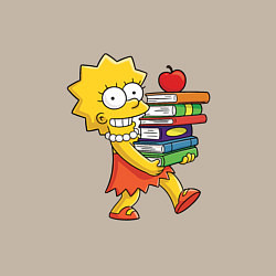 Свитшот хлопковый мужской Лиза Симпсон в школу, цвет: миндальный — фото 2