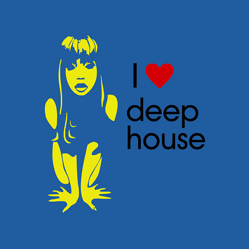 Мужской свитшот I love deep house / Синий – фото 3