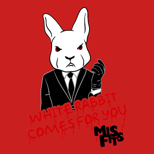 Мужской свитшот Misfits: White rabbit / Красный – фото 3