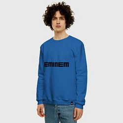 Свитшот хлопковый мужской Eminem: minimalism, цвет: синий — фото 2