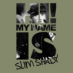 Свитшот хлопковый мужской My name is slim shady, цвет: авокадо — фото 2