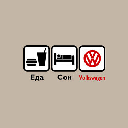 Свитшот хлопковый мужской Еда, сон и Volkswagen, цвет: миндальный — фото 2