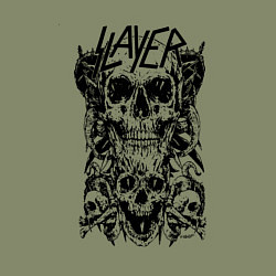 Свитшот хлопковый мужской Slayer Skulls, цвет: авокадо — фото 2