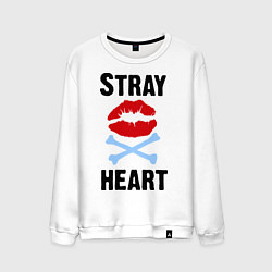 Свитшот хлопковый мужской Stray heart, цвет: белый