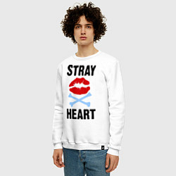 Свитшот хлопковый мужской Stray heart, цвет: белый — фото 2